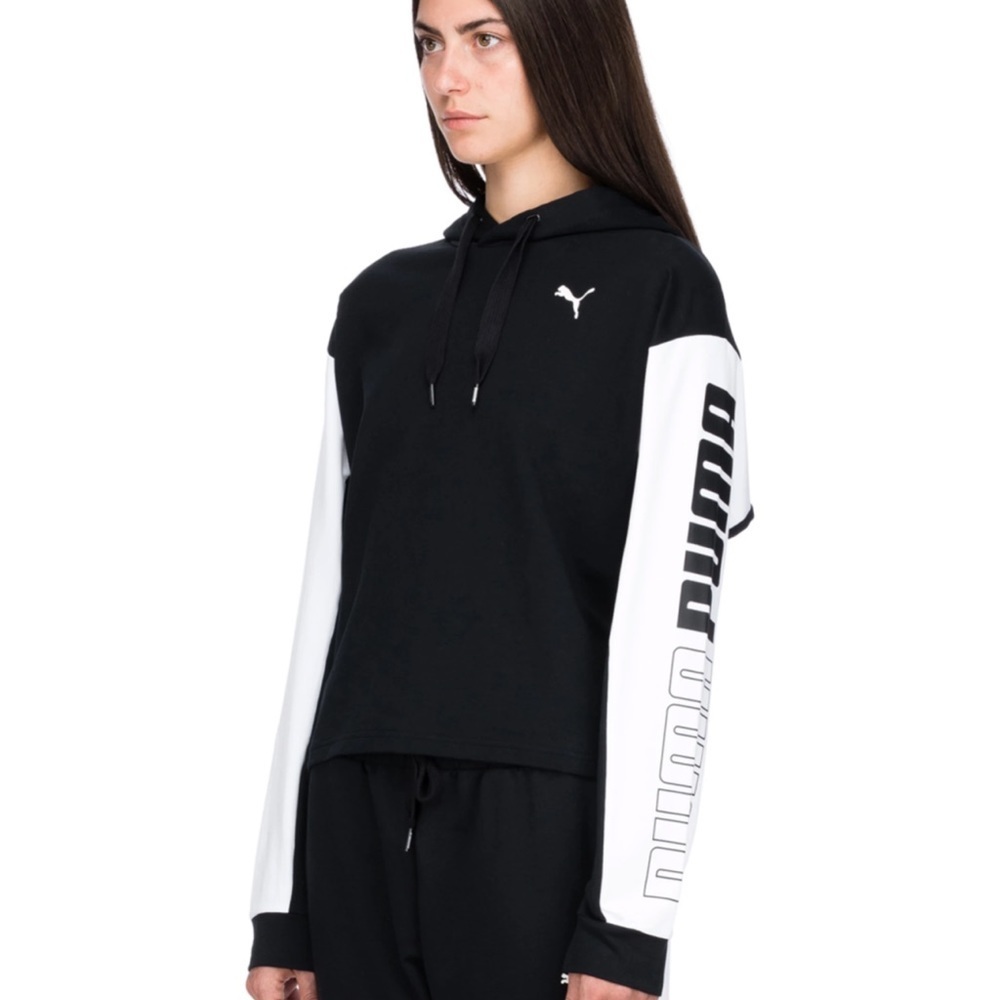 Puma Black White Hoodie Sweatshirt Size S/P